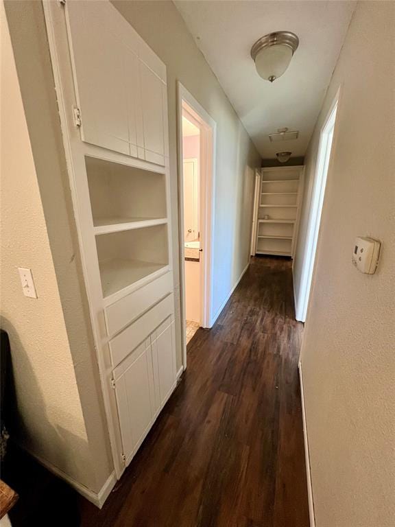 hall featuring dark hardwood / wood-style floors