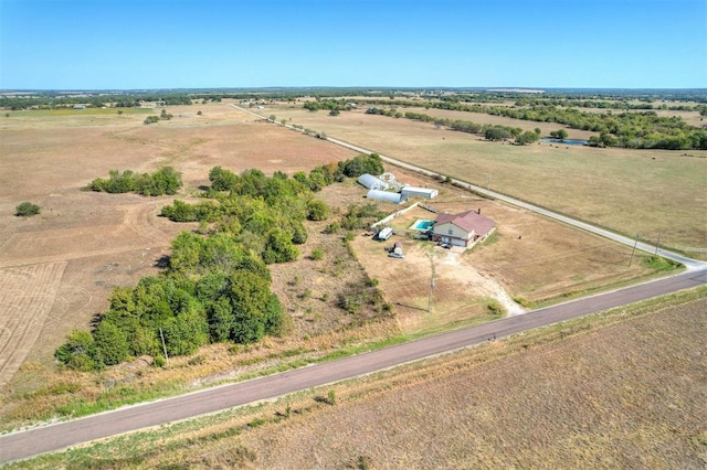 bird's eye view with a rural view