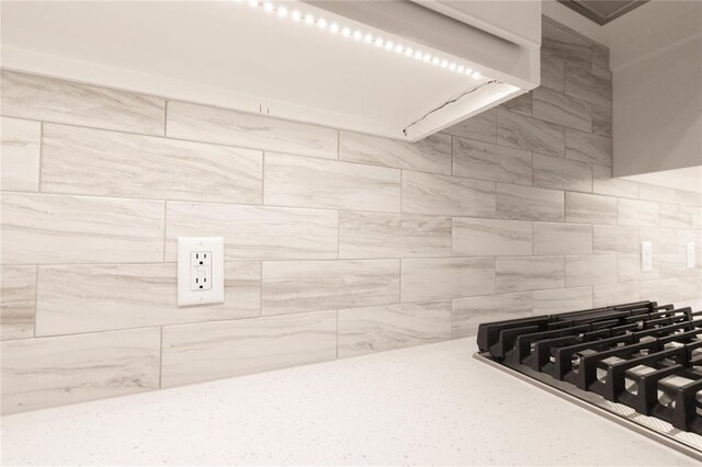 9201 Lupine Rd, Yukon, OK 73099 - kitchen view of decorative backsplash and light countertops