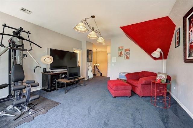 living room with carpet floors