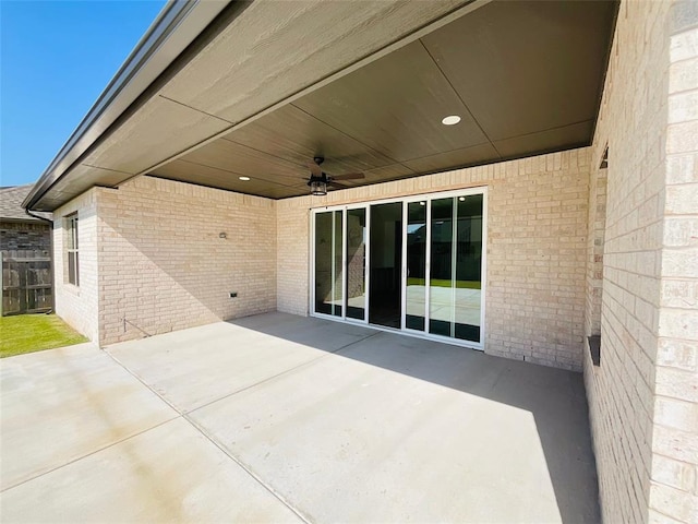 view of patio with ceiling fan