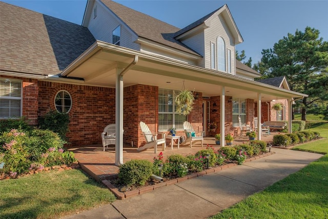 exterior space with covered porch