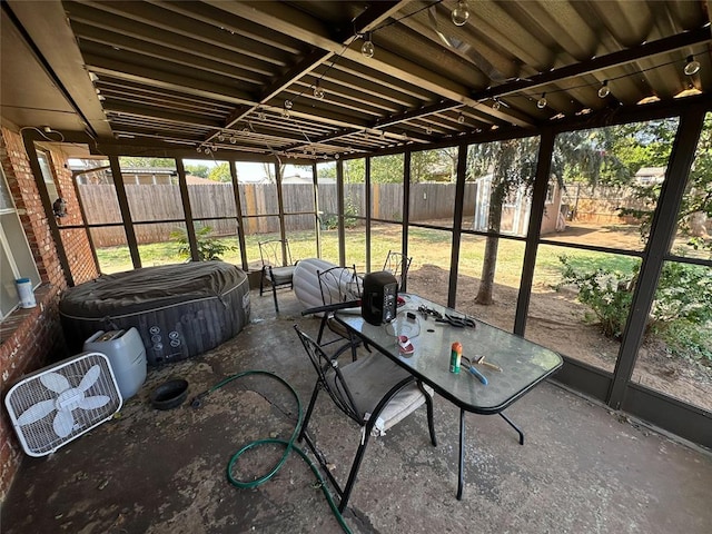 view of unfurnished sunroom