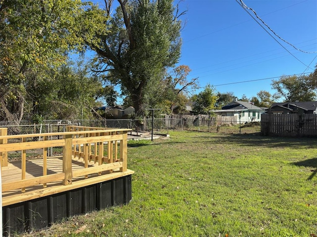 view of yard with a deck