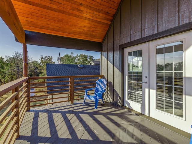 deck featuring french doors