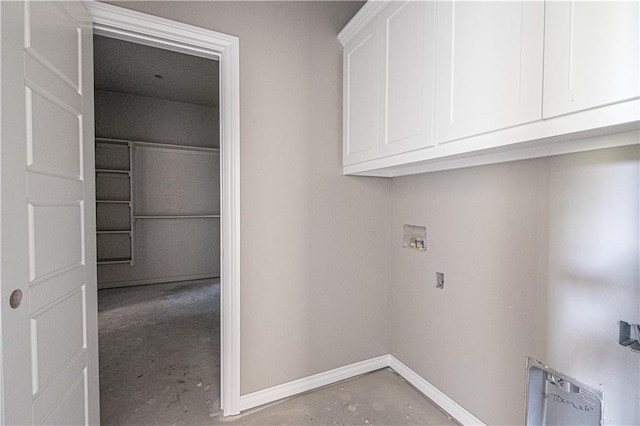 laundry room with cabinets and hookup for a washing machine