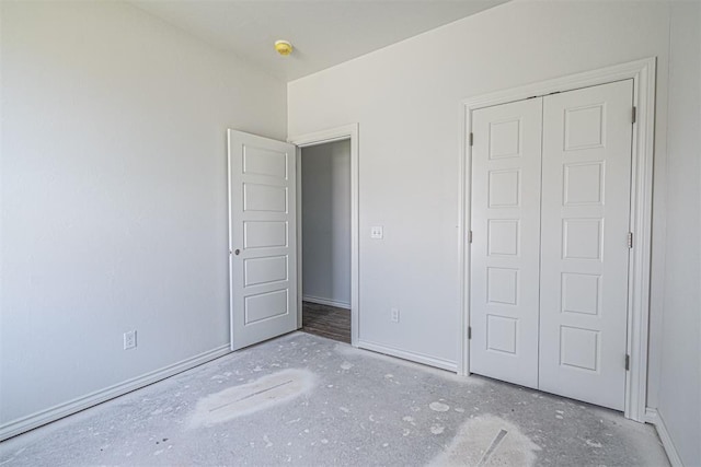 unfurnished bedroom with a closet