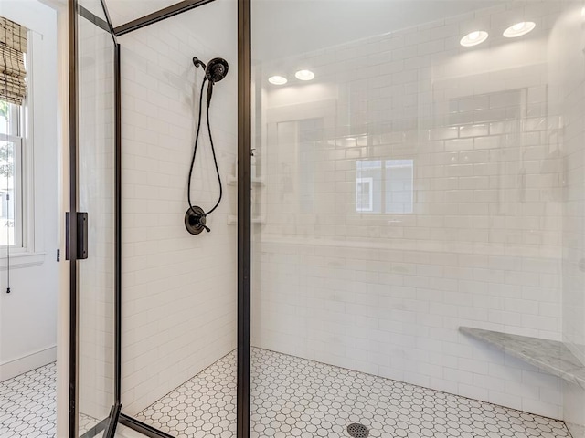 bathroom with walk in shower