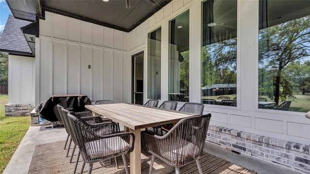 view of patio featuring area for grilling