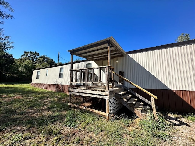 view of home's exterior with a deck