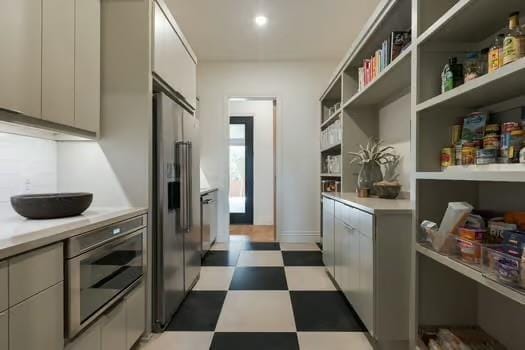 kitchen with high quality fridge