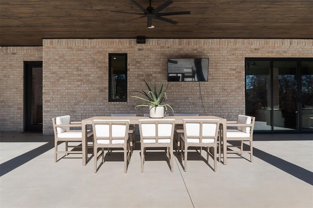 view of patio with ceiling fan