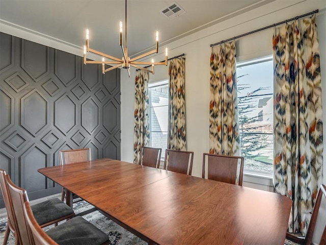 dining room with an inviting chandelier