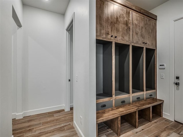 mudroom featuring hardwood / wood-style flooring