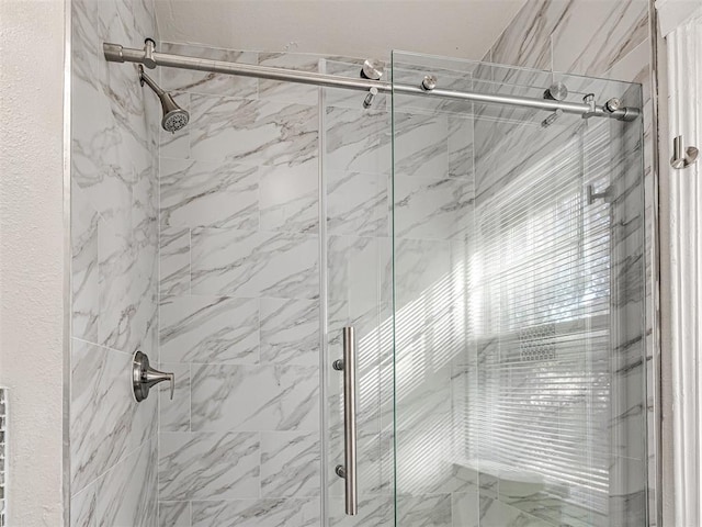 interior space with an enclosed shower