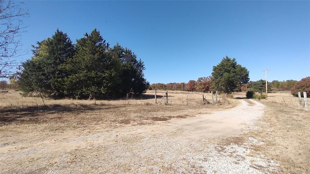 view of road featuring a rural view