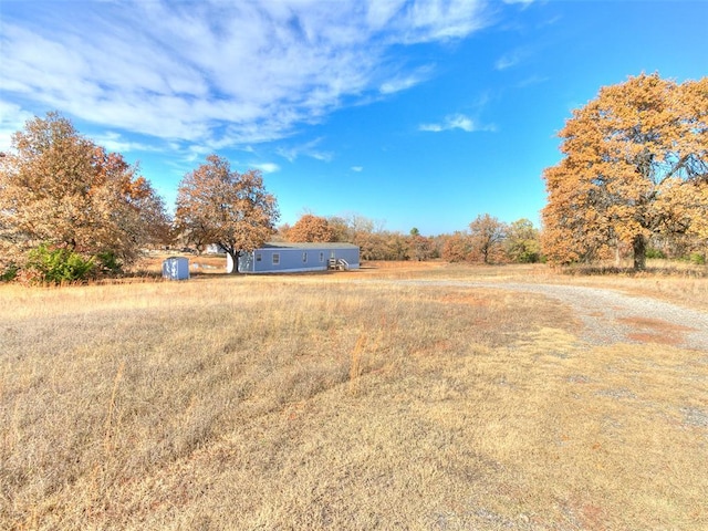 view of yard with a rural view