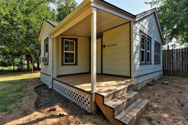 exterior space featuring a deck