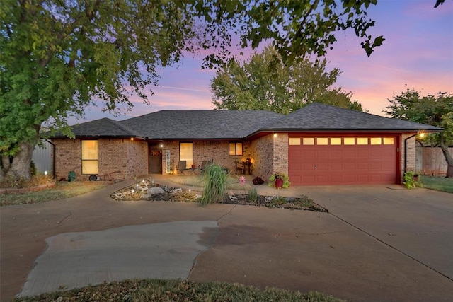 view of front of house with a garage