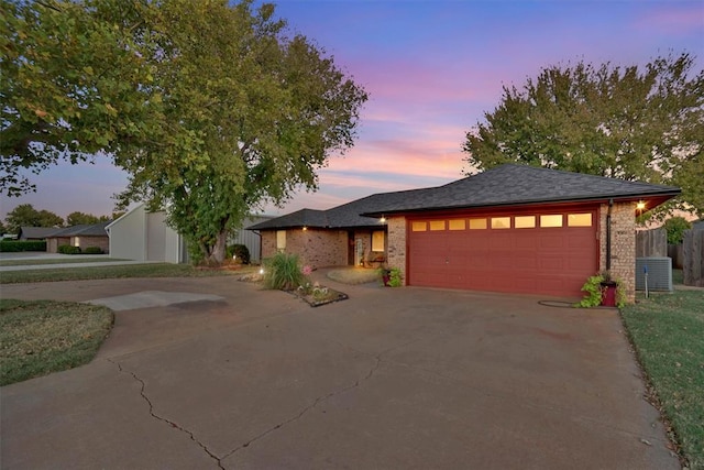 prairie-style house featuring a garage