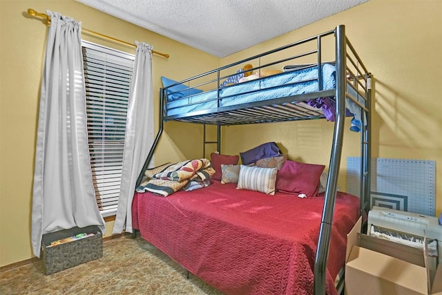 bedroom with a textured ceiling