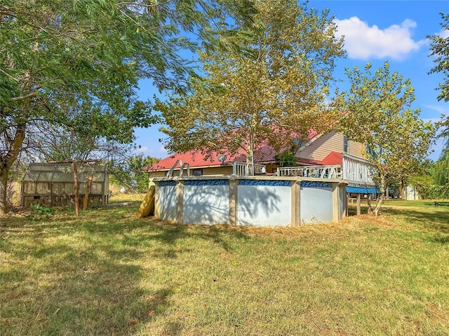 exterior space featuring an outdoor pool