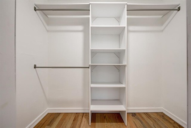 spacious closet featuring wood-type flooring