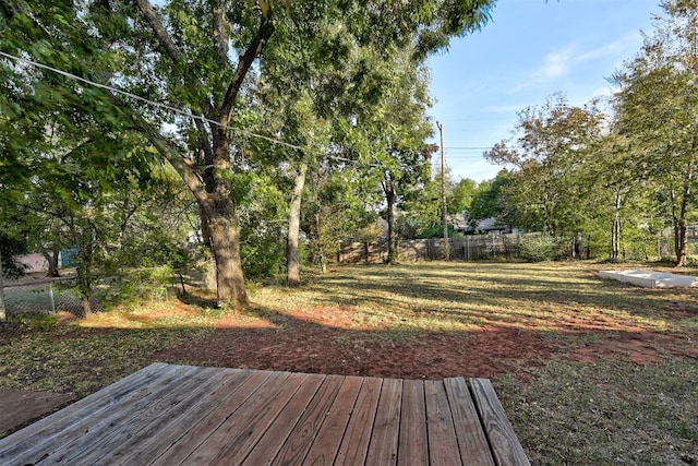 view of yard with a deck