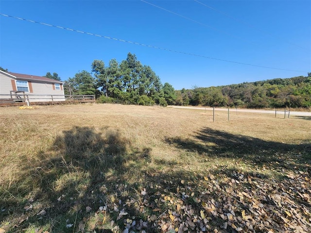 view of yard with a rural view