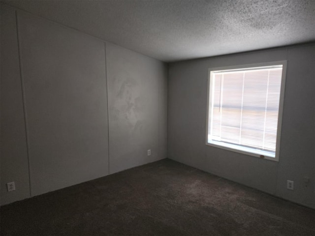 carpeted spare room featuring a textured ceiling