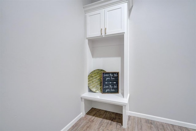 mudroom featuring light wood-type flooring