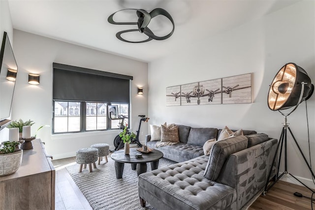 living room featuring hardwood / wood-style floors