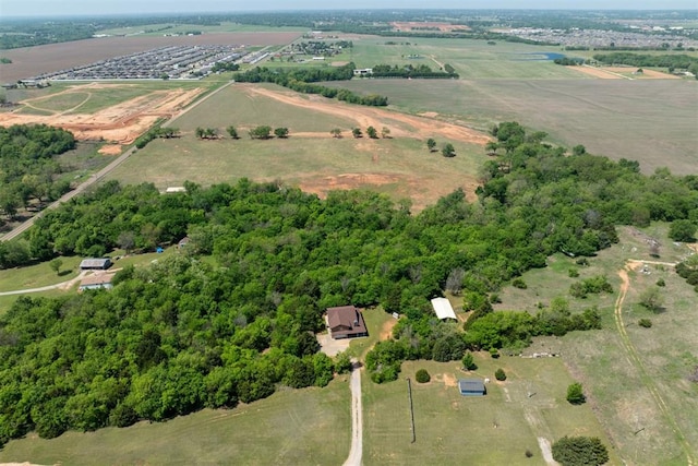 drone / aerial view with a rural view