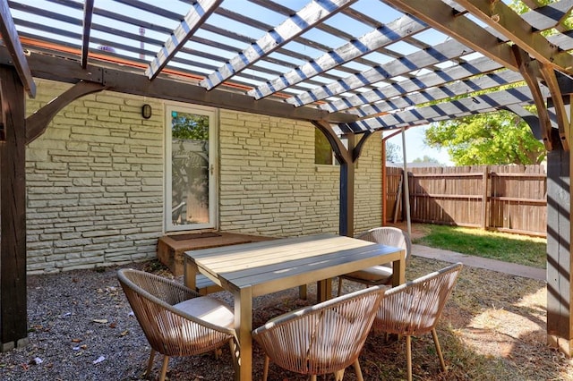 view of patio with a pergola