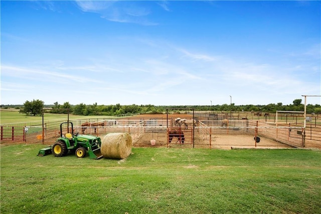 view of yard featuring a rural view