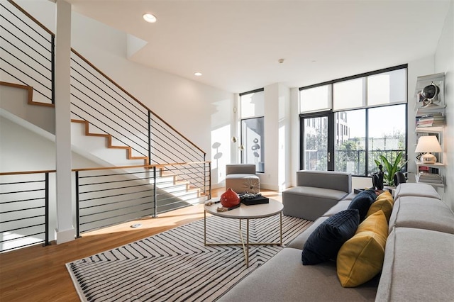 living room featuring hardwood / wood-style flooring