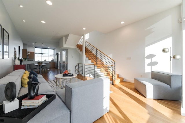 living room featuring light hardwood / wood-style floors