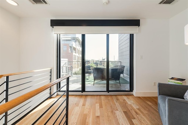 doorway featuring light hardwood / wood-style flooring