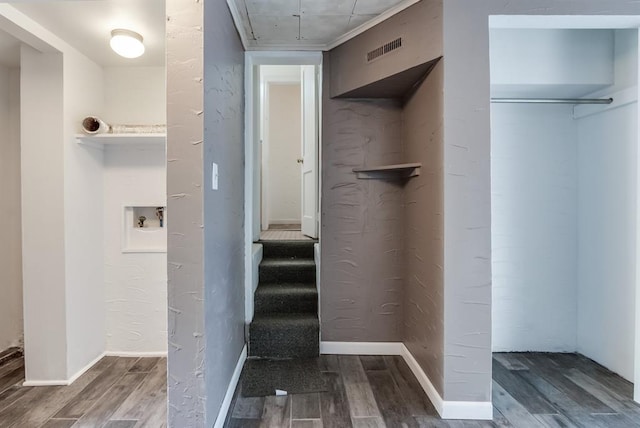 bathroom with wood-type flooring