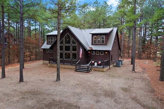 view of front of home with central air condition unit