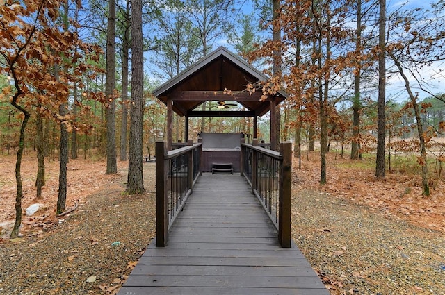 exterior space with a gazebo