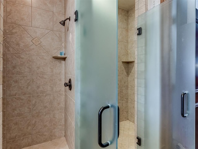 bathroom featuring walk in shower