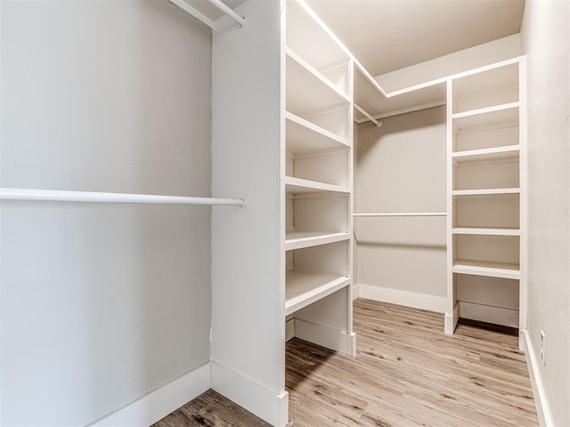 spacious closet featuring hardwood / wood-style flooring