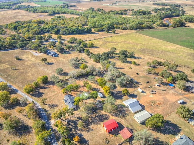 drone / aerial view with a rural view