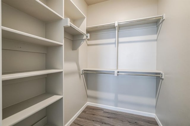 walk in closet featuring hardwood / wood-style floors