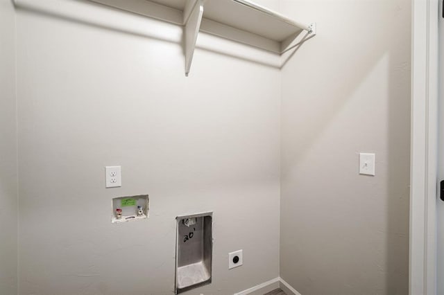 laundry area featuring hookup for an electric dryer and washer hookup