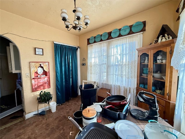 dining room featuring an inviting chandelier