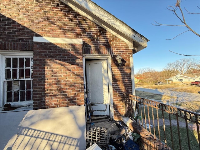 doorway to property with a balcony