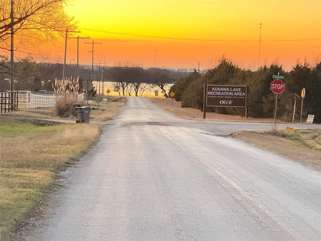 view of road featuring traffic signs