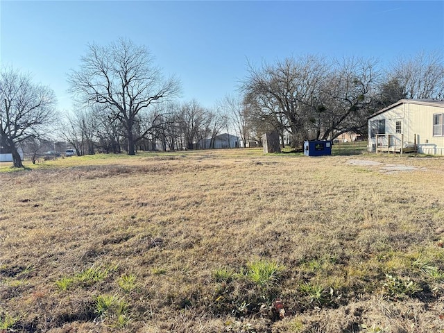 view of yard with a shed